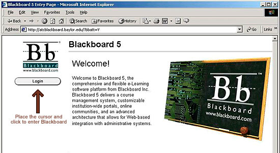 Blackboard Homepage Screen