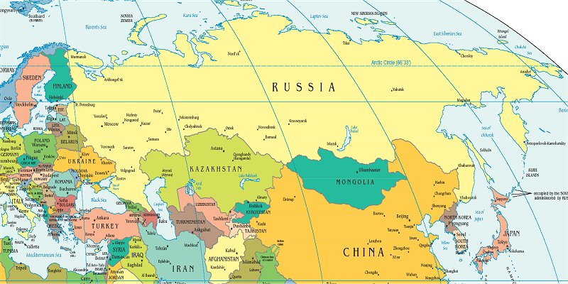 eastern europe and northern asia map