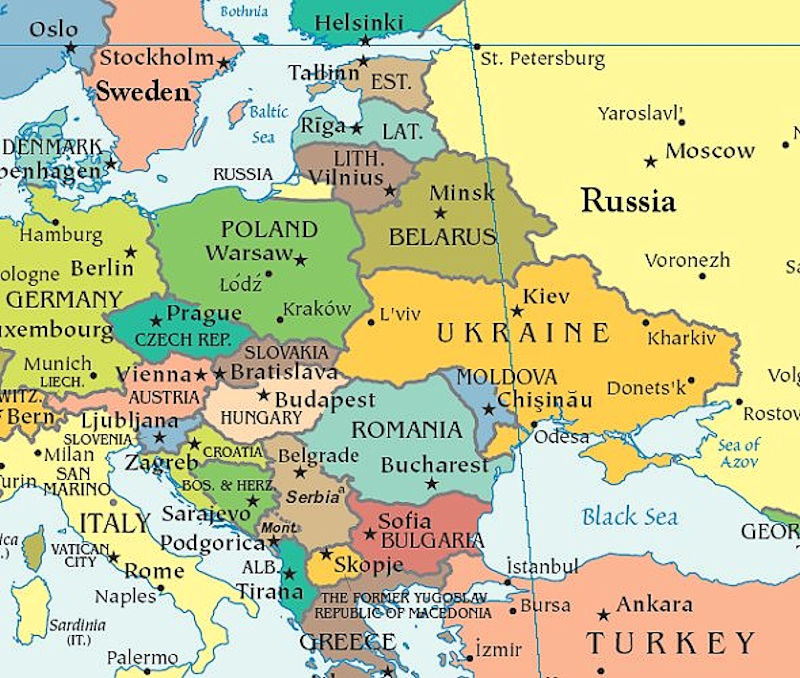 eastern europe and northern asia map