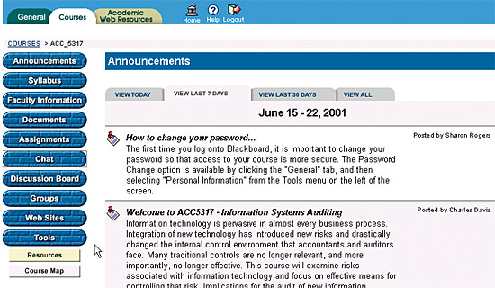 ACC5317 Blackboard Home Page