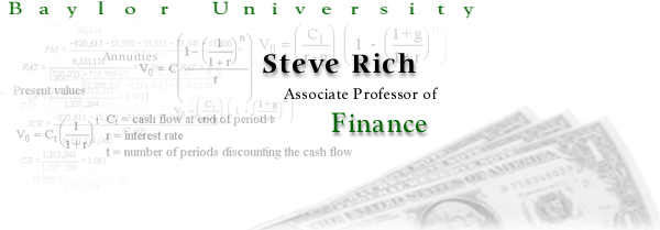 Steve Rich, Associate Professor of Finance